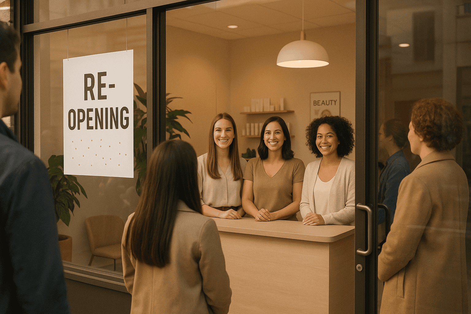Conseils pour informer les clients de la reprise d’activité d’un institut après une fermeture.