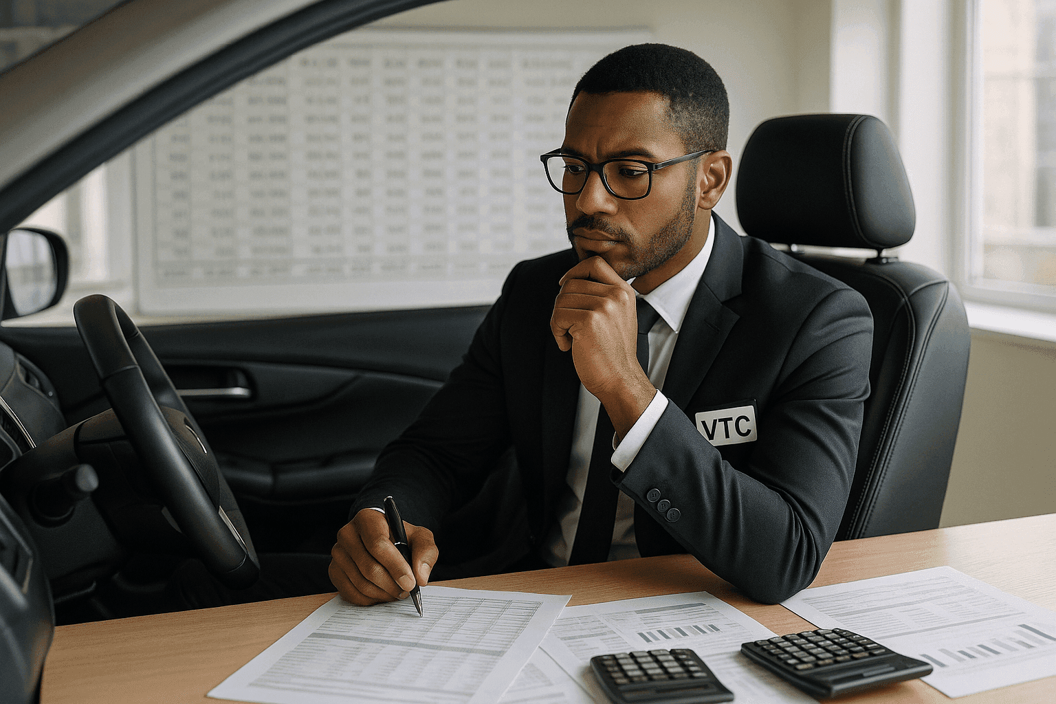 Explication du calcul des revenus et des charges pour un chauffeur VTC en auto-entreprise.