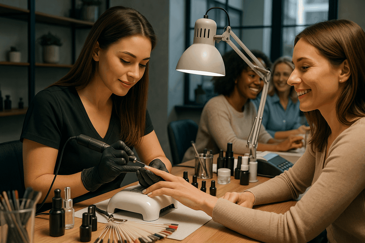 Présentation des revenus et conditions de travail des professionnelles de la pose d’ongles.